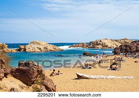 Stock Image - Cala Pregonda, Menorca, Balearic Islands, Spain. Fotosearch