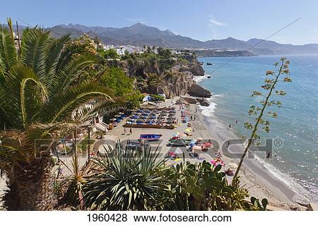 Stock Photo - Calahonda Beach; Nerja, Malaga Province, Andalusia, Spain. Fotosearch