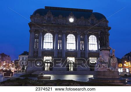Calais Theatre illuminated at dusk; Calais, France View Large Photo Image Stock Image - Calais Theatre illuminated at dusk; Calais, France. Fotosearch