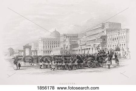 Calcutta The Esplanade. From The Book Gallery Of Historical Portraits Published C. 1880. View Large Photo Image Stock Photo - Calcutta The Esplanade. From The Book Gallery Of Historical Portraits Published C. 1880.. Fotosearch