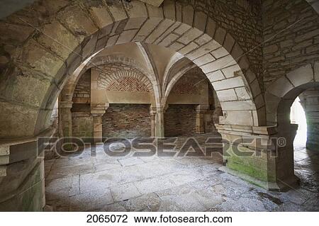 Stock Image - Calefactory Room Or Warming Of The Cistercian Abbey Of Fontenay, Cote D'or, France. Fotosearch
