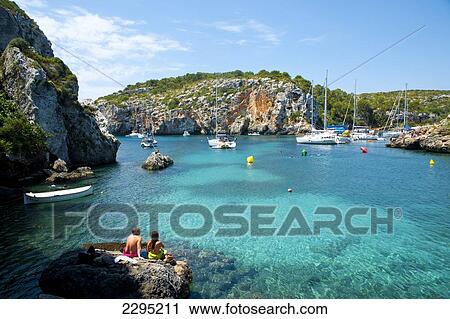 Stock Image - Cales Coves, Menorca, Balearic Islands, Spain. Fotosearch