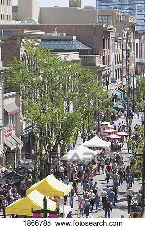 Stock Photography - Calgary, Alberta, Canada; Stephen Avenue Mall In Downtown Calgary. Fotosearch