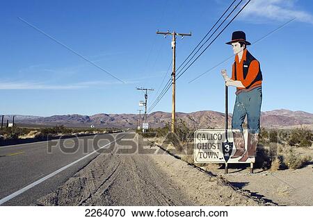 Stock Image - Calico Ghost Town Sign; Las Vegas Nevada Usa. Fotosearch