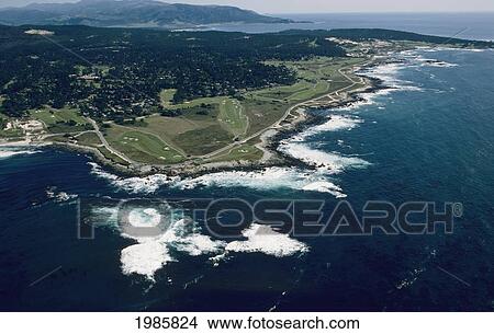 Picture - California, Aerial Of Monterey Peninsula.. Fotosearch