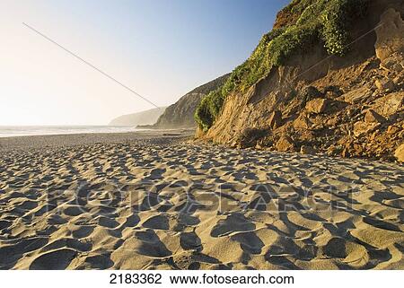 Stock Image - California Beach At Sunset; California United States Of America. Fotosearch
