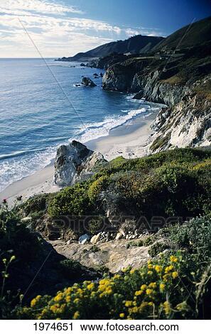 California, Big Sur Coast, Landscape Of Ocean And Coastline. View Large Photo Image Stock Image - California, Big Sur Coast, Landscape Of Ocean And Coastline.. Fotosearch