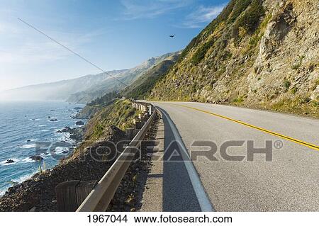 Picture - California, Big Sur, Coastal Shot Of Highway 1. Fotosearch
