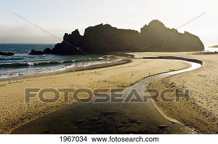 California, Big Sur, Pfeiffer Burns Beach At Sunset View Large Photo Image Picture - California, Big Sur, Pfeiffer Burns Beach At Sunset. Fotosearch