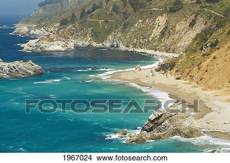 Picture - California, Big Sur, View Of Big Sur Coastline From Julia Pfeiffer Burns Sate Park. Fotosearch