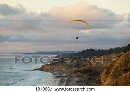 California, La Jolla, Paragliders Flying Over The Coast Holding Bird. For Editorial Use Only. View Large Photo Image Stock Photo - California, La Jolla, Paragliders Flying Over The Coast Holding Bird. For Editorial Use Only.. Fotosearch