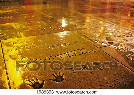 California, Los Angeles, Grauman's (Mann's) Chinese Theater, Detail Of Handprints And Writing On Sidewalk. View Large Photo Image Stock Image - California, Los Angeles, Grauman's (Mann's) Chinese Theater, Detail Of Handprints And Writing On Sidewalk.. Fotosearch