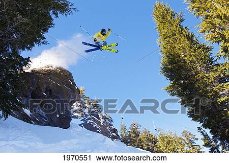 California, Mammoth Mountain, Skier Jumping Off Cliff. Editorial Use Only. View Large Photo Image Stock Image - California, Mammoth Mountain, Skier Jumping Off Cliff. Editorial Use Only.. Fotosearch