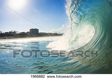 California, Redondo Beach, Large Ocean Wave, View Into The Barrel View Large Photo Image Stock Image - California, Redondo Beach, Large Ocean Wave, View Into The Barrel. Fotosearch