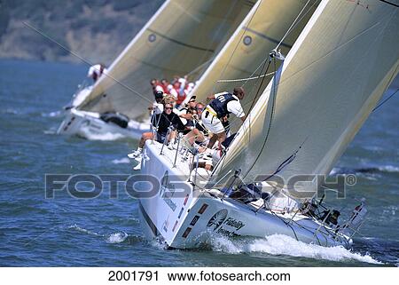 California, San Francisco, Big Boat Series, Bow View Of Crew Setting At The Mark View Large Photo Image Stock Image - California, San Francisco, Big Boat Series, Bow View Of Crew Setting At The Mark. Fotosearch