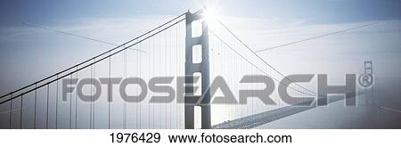 California, San Francisco, Golden Gate Bridge In Foggy Morning Light. View Large Photo Image Stock Photo - California, San Francisco, Golden Gate Bridge In Foggy Morning Light.. Fotosearch