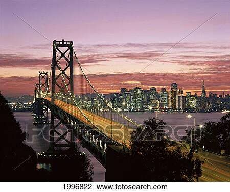 California, San Francisco, Sunset On Bay And Skyline, Blur Traffic Illuminated A50C View Large Photo Image Stock Image - California, San Francisco, Sunset On Bay And Skyline, Blur Traffic Illuminated A50C. Fotosearch