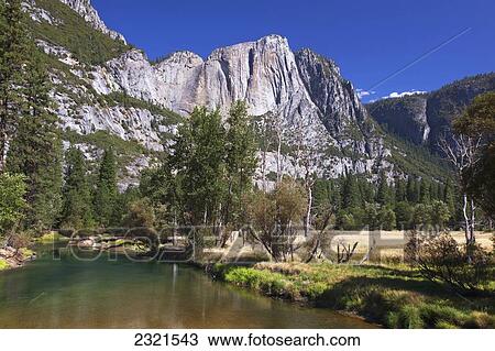 Stock Image - California, Yosemite National Park, Merced River. Fotosearch