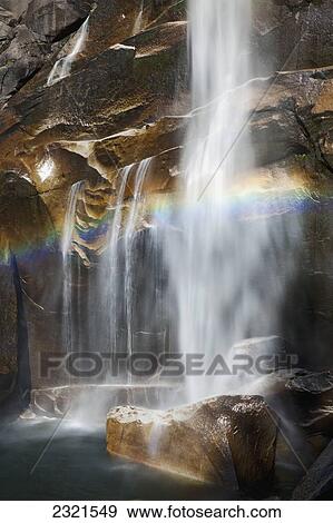 California, Yosemite National Park, Rainbow At Vernal Falls. View Large Photo Image Stock Photo - California, Yosemite National Park, Rainbow At Vernal Falls.. Fotosearch