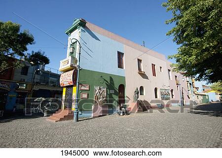 Stock Image - Calle Caminito Street-Museum, Barrio La Boca, Buenos Aires, Capital Federal, Argentina. Fotosearch