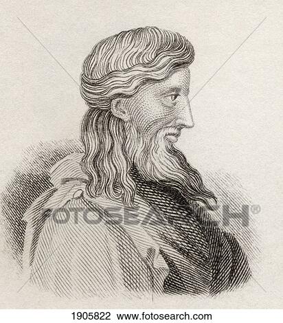 Stock Image - Callisthenes Of Olynthus C. 360 To 328 Bc. Ancient Greek Historian. From Crabb's Historical Dictionary Published 1825.. Fotosearch