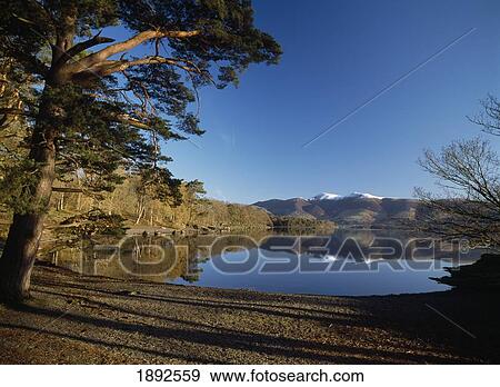 Stock Photo - Calm Lake At Derwent Water. Fotosearch