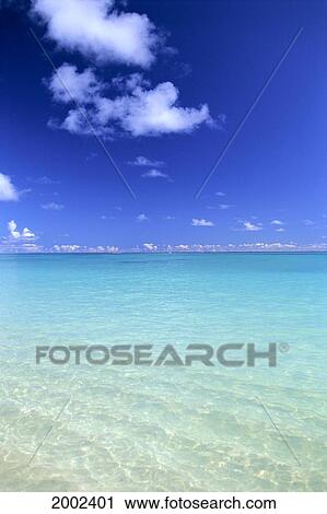 Calm Shallow Water Fades To Turquoise, Horizon Lined With Small Clouds View Large Photo Image Stock Image - Calm Shallow Water Fades To Turquoise, Horizon Lined With Small Clouds. Fotosearch