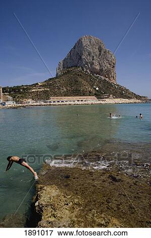 Stock Photo - Calpe, Penon De Ifach In Background. Fotosearch