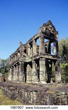Cambodia, Siem Reap, Angkor Wat, Exterior Of Stone Structure; Prah Khan Temple View Large Photo Image Stock Photo - Cambodia, Siem Reap, Angkor Wat, Exterior Of Stone Structure; Prah Khan Temple. Fotosearch