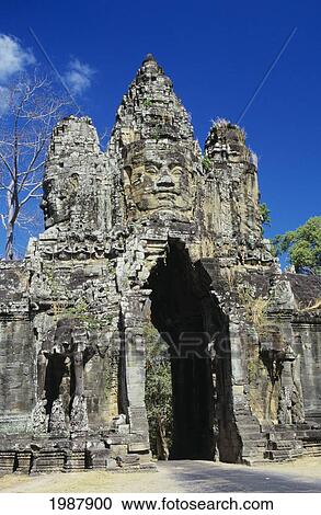 Cambodia, Siem Reap, South Gate Into The Temple Grounds; Angkor Thom View Large Photo Image Stock Image - Cambodia, Siem Reap, South Gate Into The Temple Grounds; Angkor Thom. Fotosearch