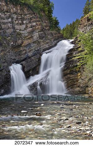 Cameron Falls, Waterton, Waterton National Park, Alberta, Canada View Large Photo Image Stock Photo - Cameron Falls, Waterton, Waterton National Park, Alberta, Canada. Fotosearch