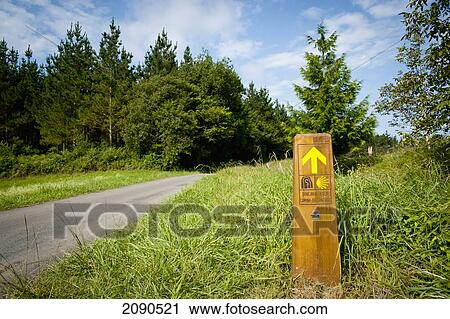 Camino De Santiago Or The Way Of St James Signs On The Road, Basque Country, Spain View Large Photo Image Stock Image - Camino De Santiago Or The Way Of St James Signs On The Road, Basque Country, Spain. Fotosearch