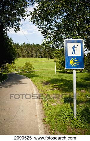 Camino De Santiago Or The Way Of St James Signs On The Road, Basque Country, Spain View Large Photo Image Stock Photography - Camino De Santiago Or The Way Of St James Signs On The Road, Basque Country, Spain. Fotosearch