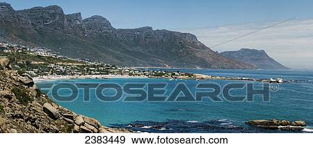 Stock Photo - Camps Bay and Table Mountain; South Africa. Fotosearch
