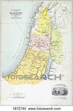 Stock Photography - Canaan, Or Palestine, At The Time Of The New Testament. From The Holy Bible Published By William Collins, Sons, & Company In 1869.. Fotosearch