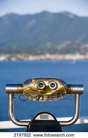 Canada, British Columbia, Coin operated binoculars and Vancouver waterfront in background; Vancouver View Large Photo Image Stock Image - Canada, British Columbia, Coin operated binoculars and Vancouver waterfront in background; Vancouver. Fotosearch