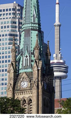 Canada, Ontario, Cathedral Church of St. James and CN Tower; Toronto View Large Photo Image Stock Image - Canada, Ontario, Cathedral Church of St. James and CN Tower; Toronto. Fotosearch