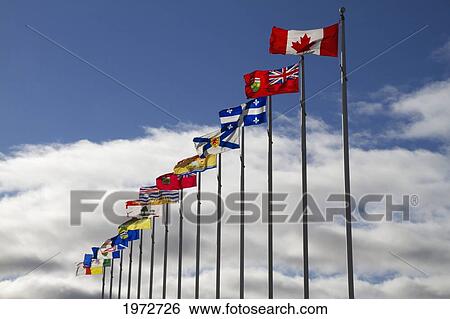Stock Photograph - Canadian Flags By The Canadian War Museum, Ottawa, Ontario, Canada. Fotosearch