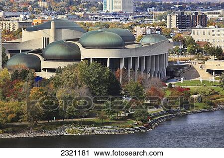 Stock Image - Canadian Museum Of Civilization On The Ottawa River; Gatineau Quebec Canada. Fotosearch