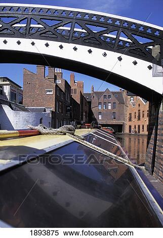 Stock Photography - Canal Boat Under Bridge. Fotosearch