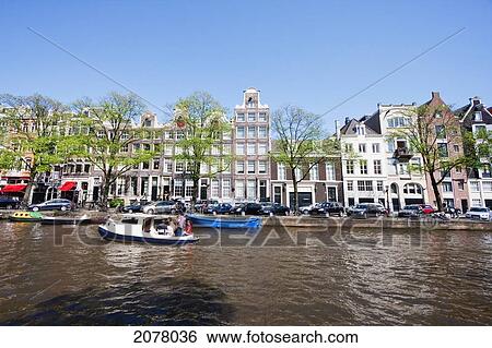 Canal Houses Along Prinsengracht, Amsterdam, Netherlands View Large Photo Image Stock Photograph - Canal Houses Along Prinsengracht, Amsterdam, Netherlands. Fotosearch