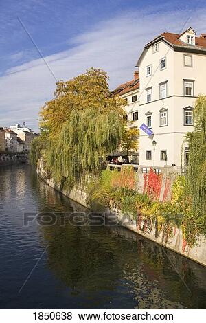 Canal Running Through A City View Large Photo Image Stock Photo - Canal Running Through A City. Fotosearch