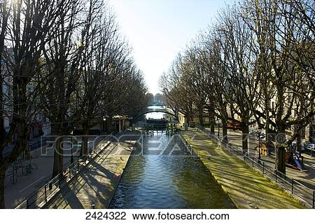 Canal Saint Martin; Paris, France View Large Photo Image Stock Image - Canal Saint Martin; Paris, France. Fotosearch