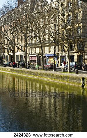 Canal Saint Martin; Paris, France View Large Photo Image Stock Image - Canal Saint Martin; Paris, France. Fotosearch