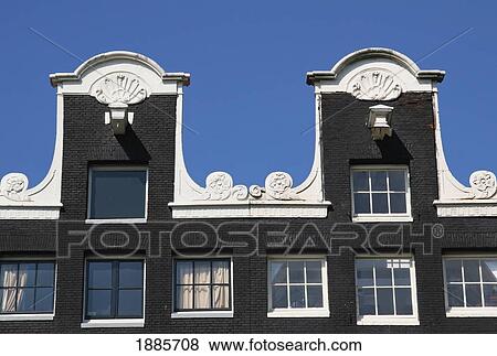 Stock Photo - Canalside Architecture In The Grachtengordal, Close Up. Fotosearch