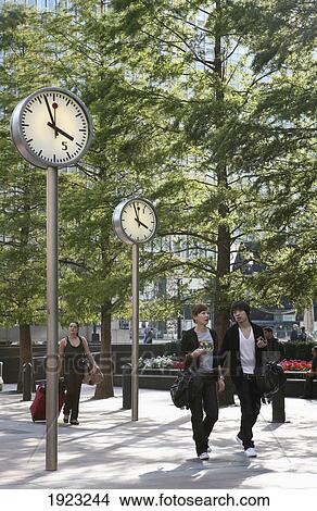 Canary Wharf Clocks; Docklands, London, England, United Kingdom View Large Photo Image Picture - Canary Wharf Clocks; Docklands, London, England, United Kingdom. Fotosearch
