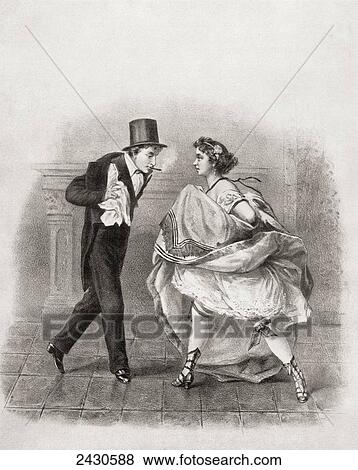 Stock Photo - Cancan dancer, 1865. From Illustrierte Sittengeschichte vom Mittelalter bis zur Gegenwart by Eduard Fuchs, published 1909.. Fotosearch