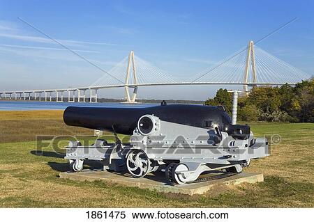 Stock Photography - Cannon At Patriots Point Naval & Maritime Museum; Charleston, South Carolina, Usa. Fotosearch