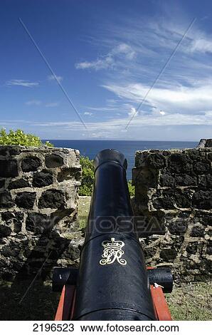 Cannon Pointing Out To Sea From The Old Fort On Pigeon Island, Rodney Bay, St Lucia. View Large Photo Image Stock Image - Cannon Pointing Out To Sea From The Old Fort On Pigeon Island, Rodney Bay, St Lucia.. Fotosearch