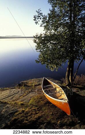 Canoe In Algonquin Np, Ontario, Canada. View Large Photo Image Stock Image - Canoe In Algonquin Np, Ontario, Canada.. Fotosearch